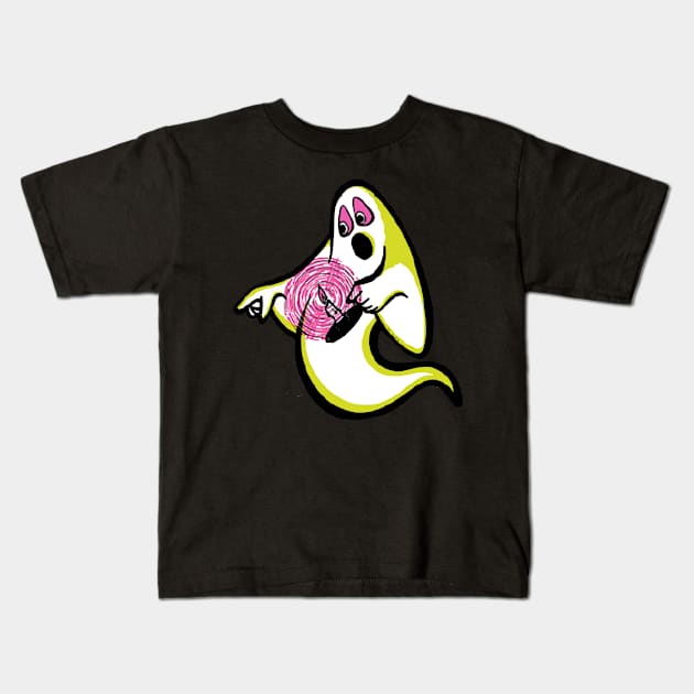 Retro Ghost Kids T-Shirt by BradyRain